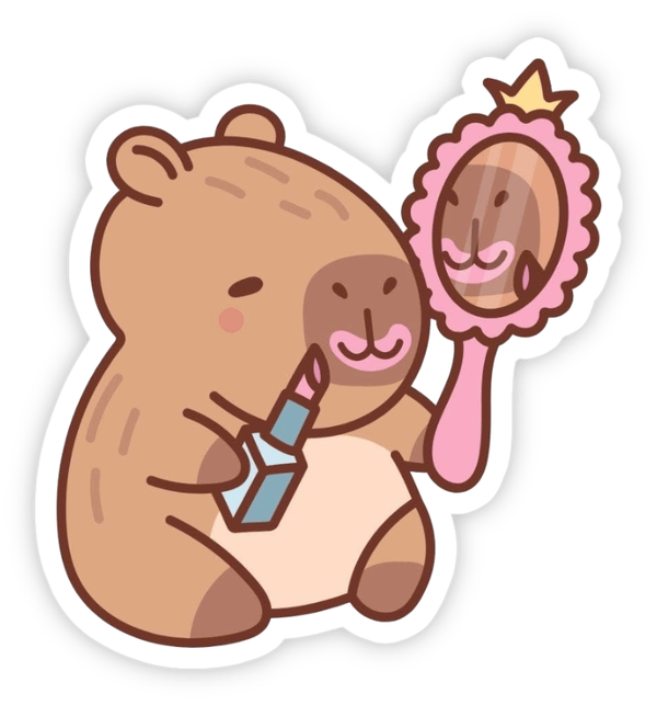 hình dán nhân vật capybara dễ thương 
