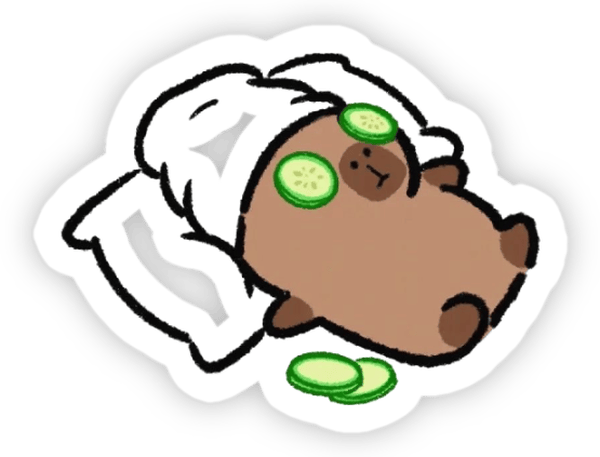 hình ảnh sticker capybara ngộ nghĩnh 