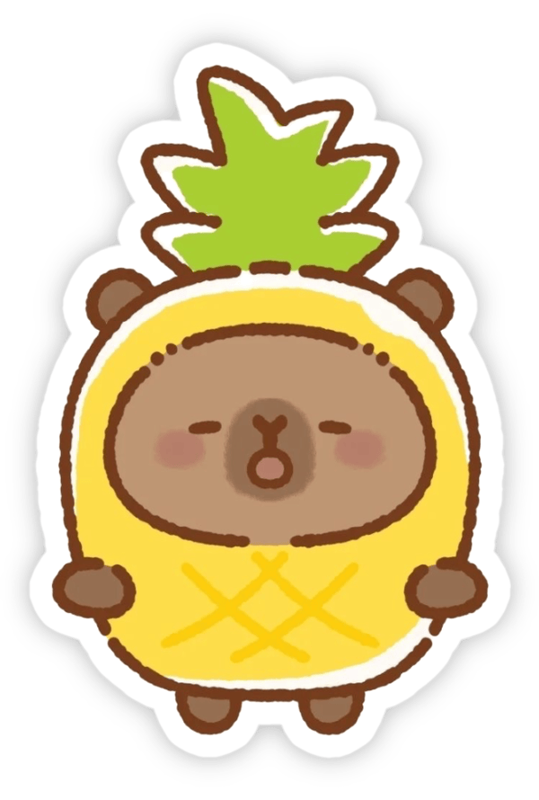 hình capybara phong cách chibi sticker 