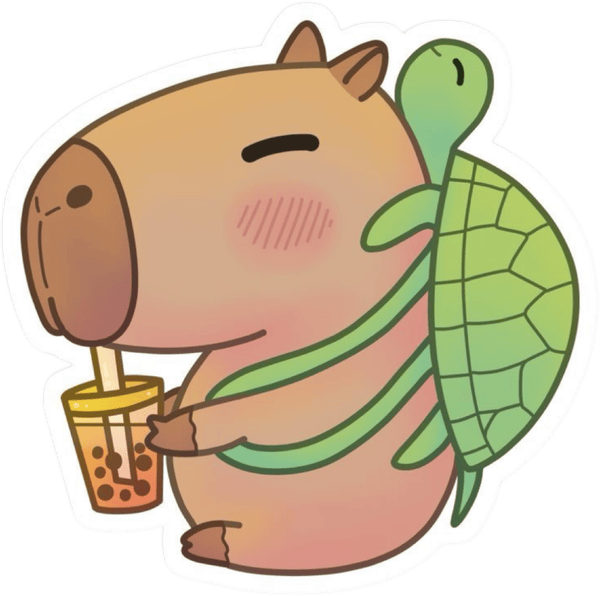 sticker chibi capybara dễ thương 