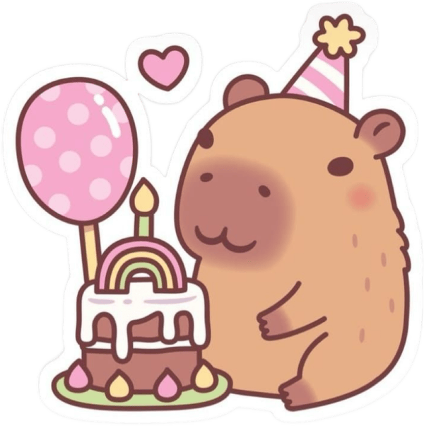 ảnh capybara dạng sticker ngộ nghĩnh 