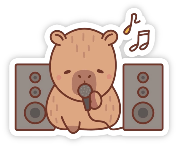 hình capybara kawaii kiểu sticker 