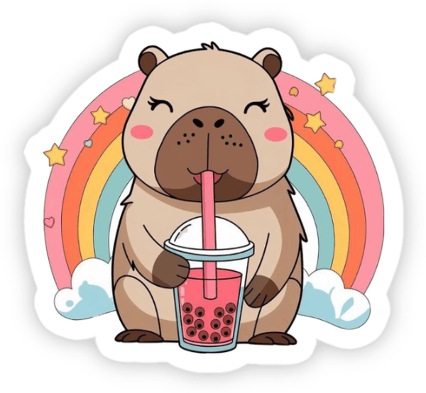capybara hoạt hình chibi sticker 