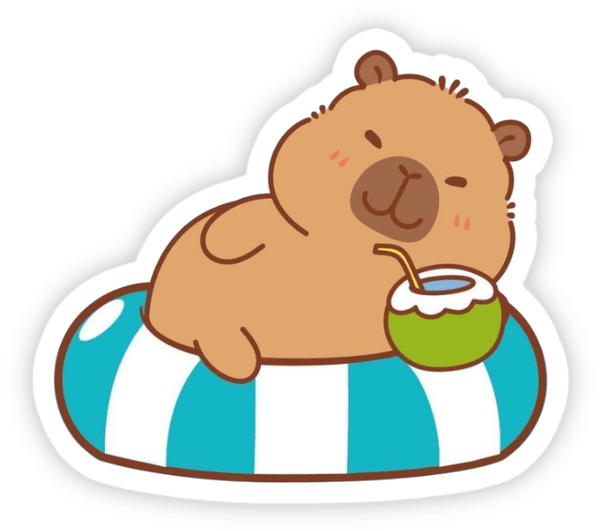 hình ảnh sticker capybara chibi đáng yêu 
