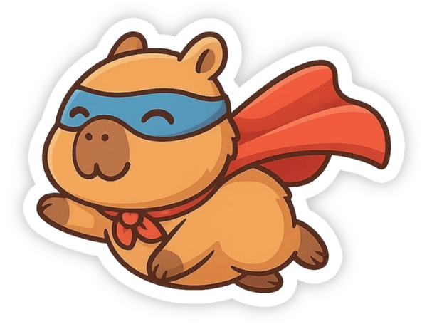 sticker hình động vật capybara cute 