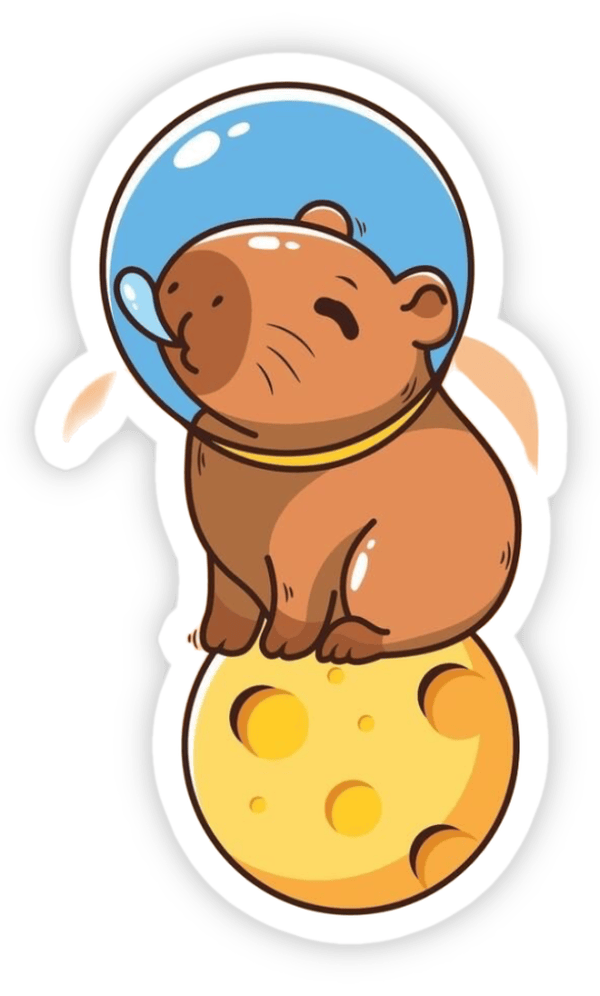 ảnh sticker capybara hoạt hình đáng yêu 