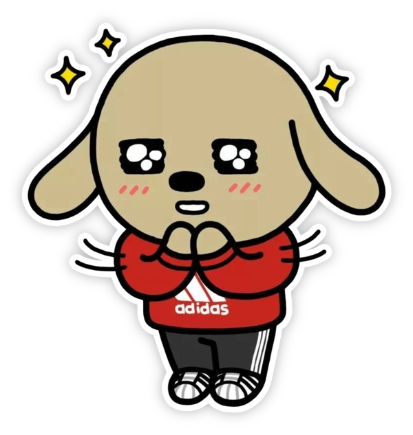 sticker chó nâu mắt long lanh