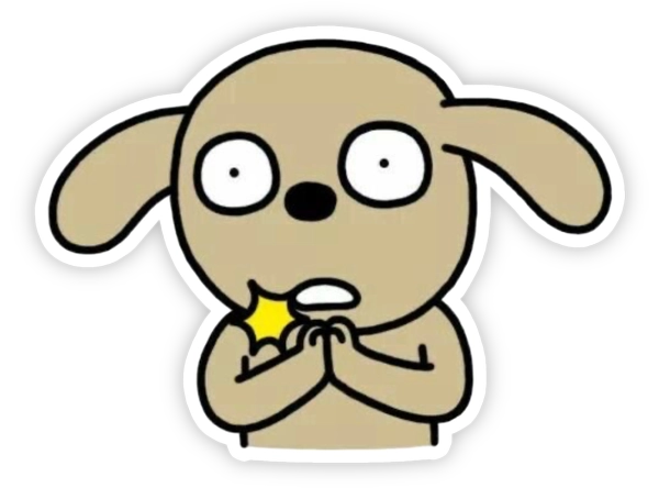 sticker chó nâu ngạc nhiên