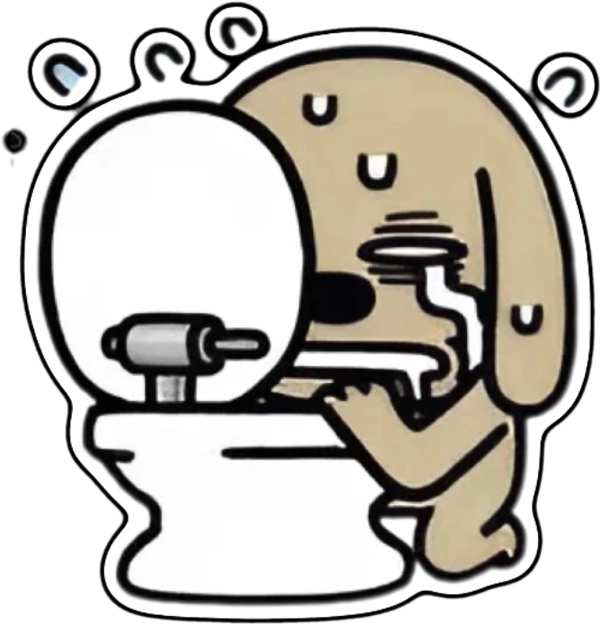 sticker chó nâu ói mửa