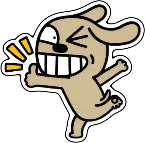 sticker chó nâu thả like