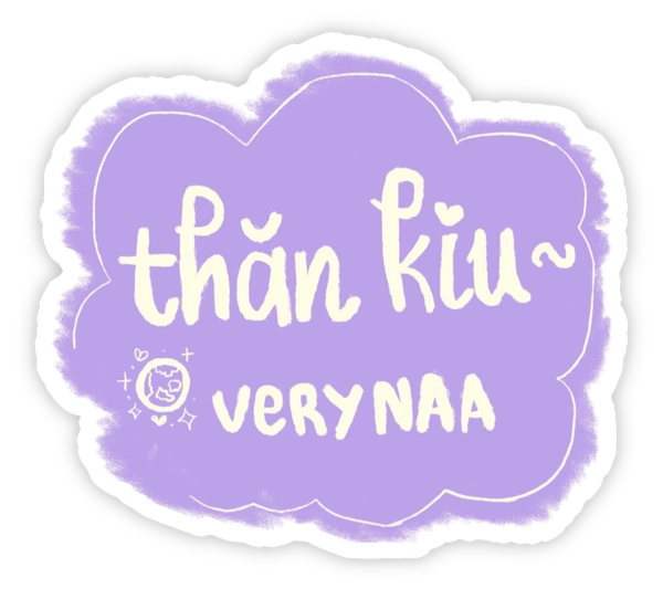 sticker chữ cảm ơn