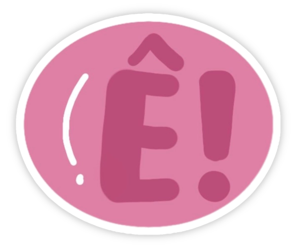sticker chữ màu hồng