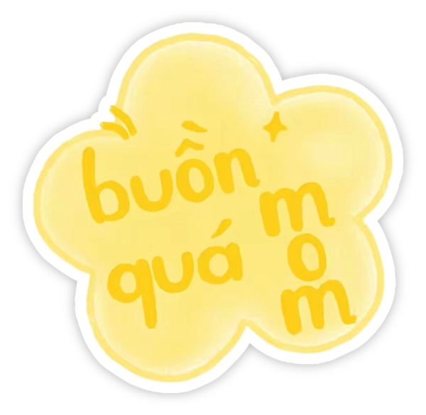 sticker chữ màu vàng