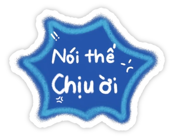 sticker chữ màu xanh dương