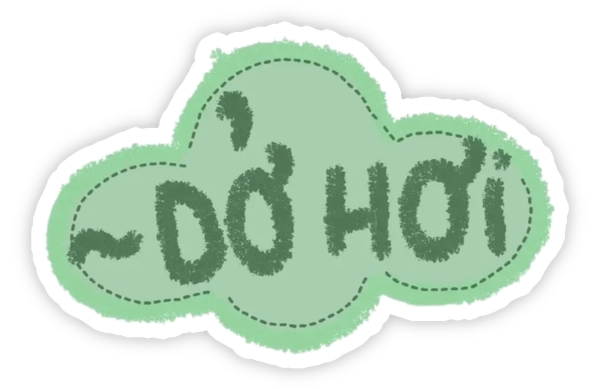 sticker chữ màu xanh lá