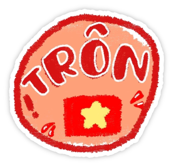 sticker chữ trôn