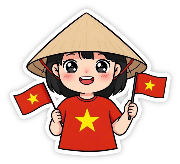 sticker cờ Việt Nam dán tường