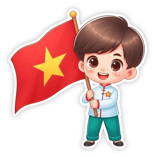 sticker cờ Việt Nam trong suốt