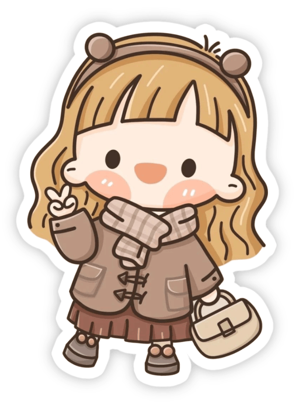 sticker cô gái baby cute