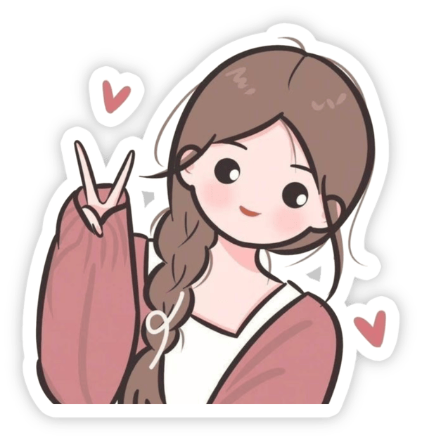 sticker cô gái đáng yêu
