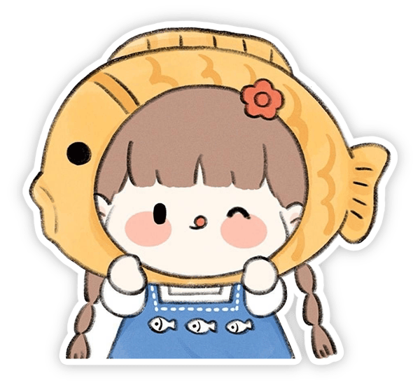 sticker cô gái vui nhộn cute
