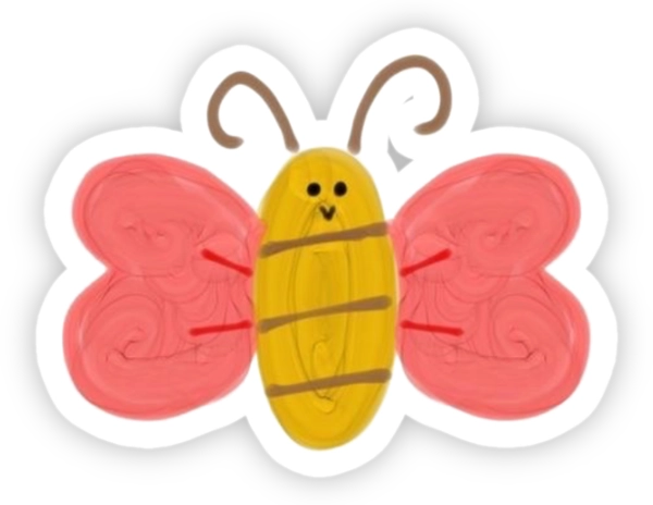 sticker con bướm ngộ nghĩnh