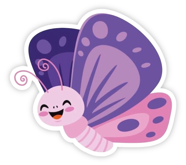 sticker con bướm nhiều màu