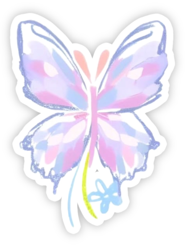 sticker con bướm trong suốt