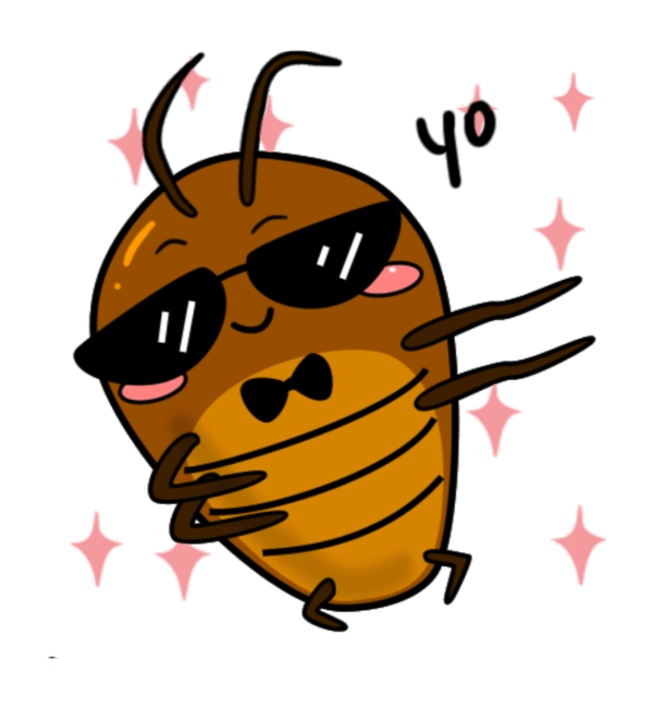 sticker con gián bựa trên mess