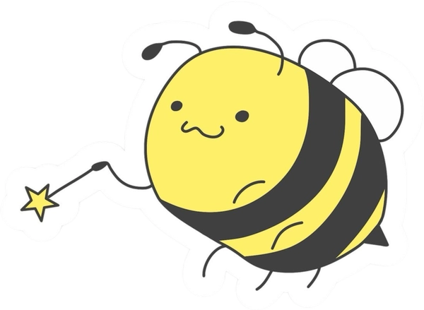 sticker con ong phép thuật