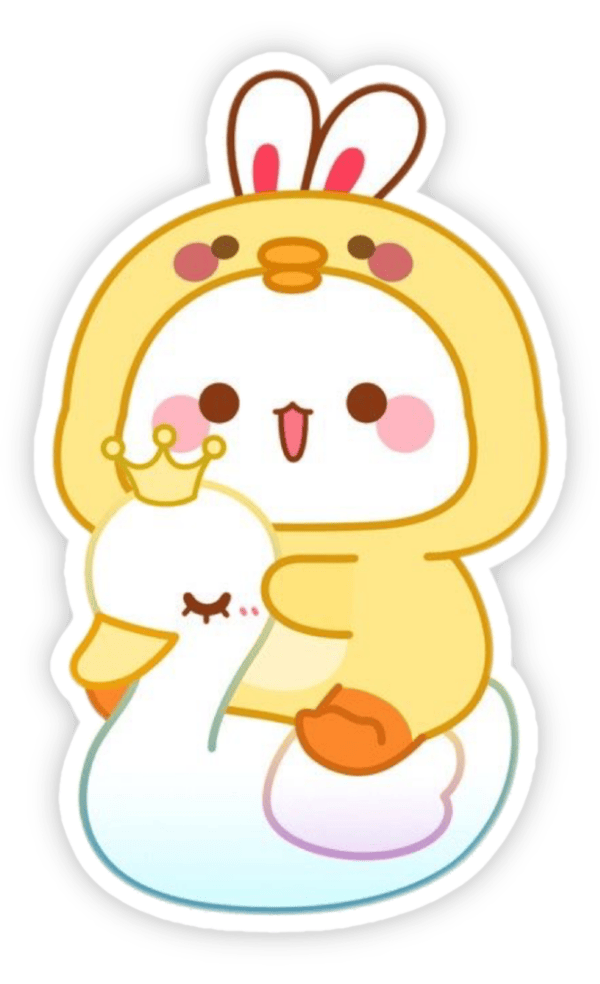 sticker con thỏ trắng dễ thương