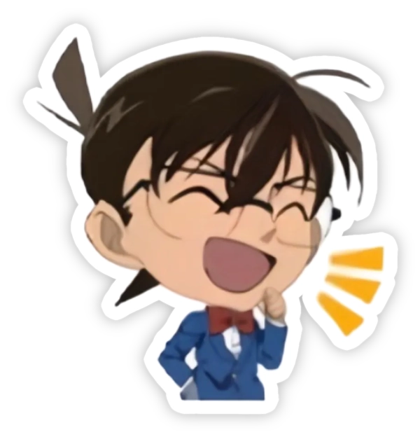 sticker conan cười lớn