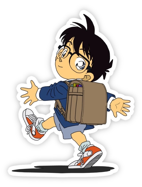 sticker conan đi học