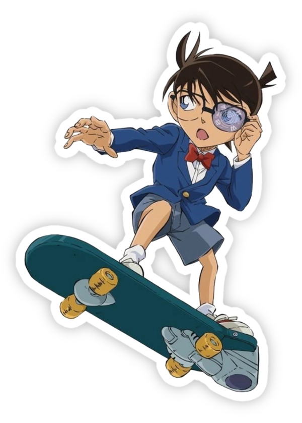 sticker conan trượt ván