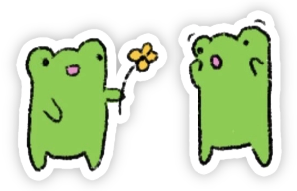 sticker cute màu xanh lá