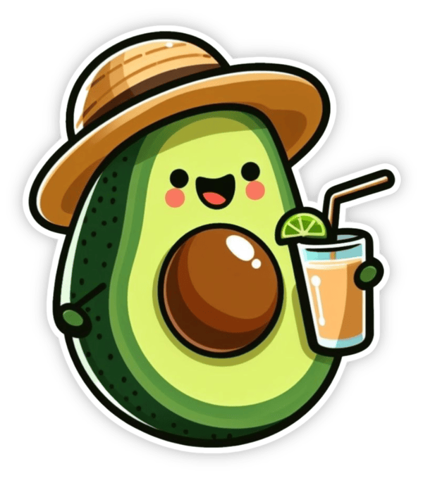 sticker cute quả bơ