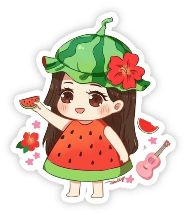 sticker dưa hấu cute dễ thương
