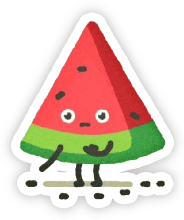 sticker dưa hấu đáng yêu chibi mini