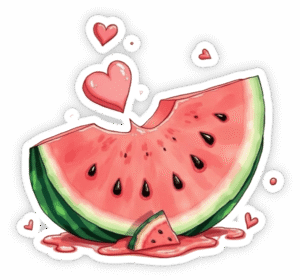 sticker dưa hấu dễ thương