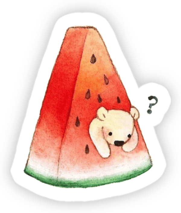 sticker dưa hấu hình trái tim