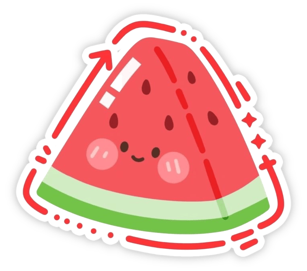 sticker dưa hấu mini chibi