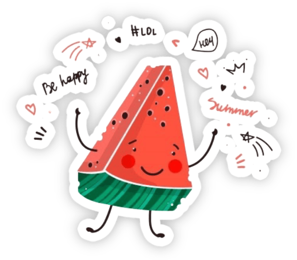 sticker dưa hấu phong cách dễ thương