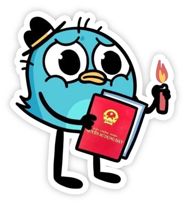 sticker én comic cầm sổ đỏ