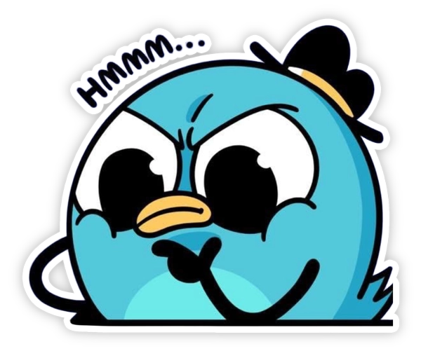 sticker én comic đang suy nghĩ