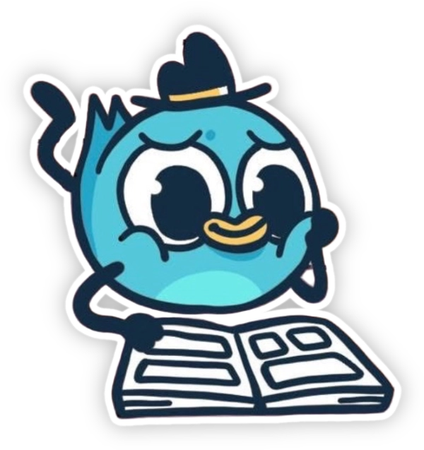 sticker én comic nằm đọc sách