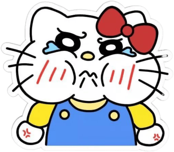 sticker hello kitty dỗi đáng yêu