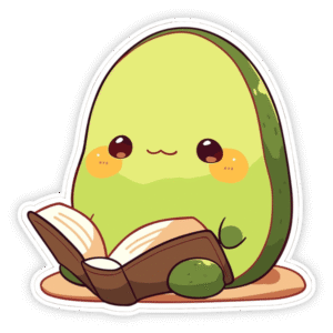 sticker hình quả bơ hoạt hình