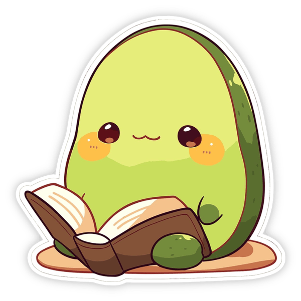 sticker hình quả bơ hoạt hình