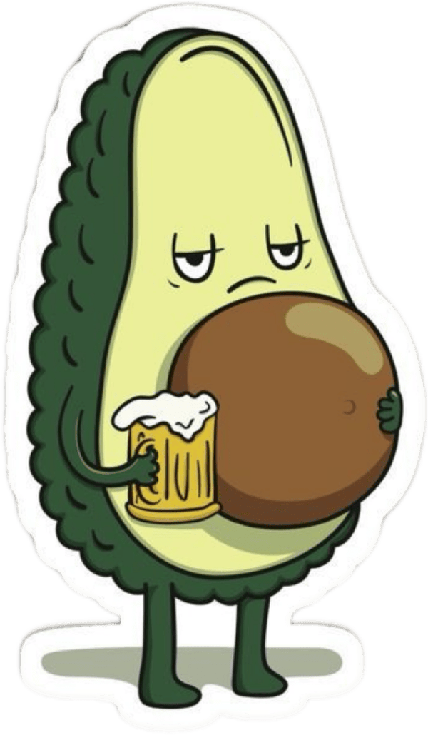 sticker hình quả bơ