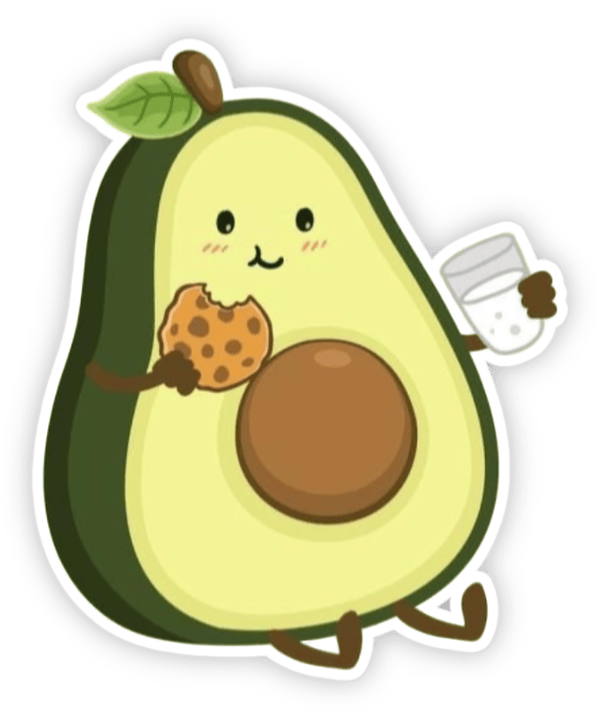 sticker hoạt hình quả bơ